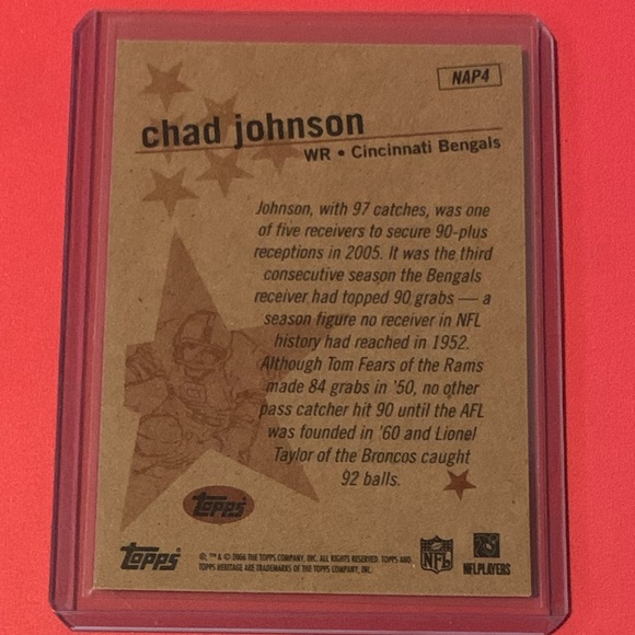 Chad Johnson #NAP4 2006 Topps Heritage [NewAgePerformers] Football Trading Card - Picture 2 of 2